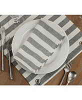 Saro Lifestyle Casual Table Napkins with Striped Design, Set of 4, 20" x 20"