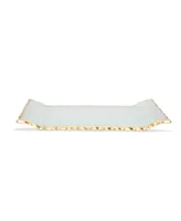 Classic Touch 11"L Glass Oblong Tray With Gold Tray