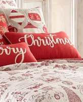 Levtex Yuletide Merry & Christmas Decorative Pillow, 12" x 24"