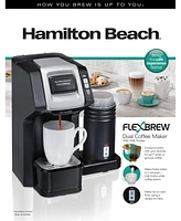 Hamilton Beach FlexBrew Dual Single Cup Coffee Maker with Milk Frother