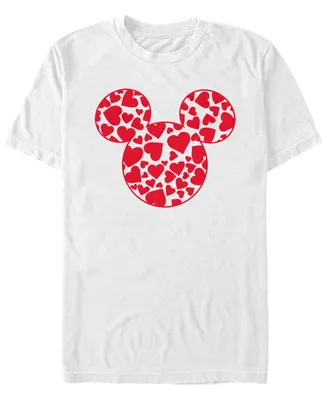 Fifth Sun Men's Mickey Hearts Fill Short Sleeve Crew T-shirt