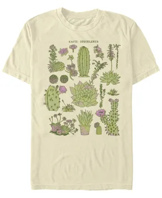 Fifth Sun Men's Cacti Chart Drawing Short Sleeve Crew T-shirt