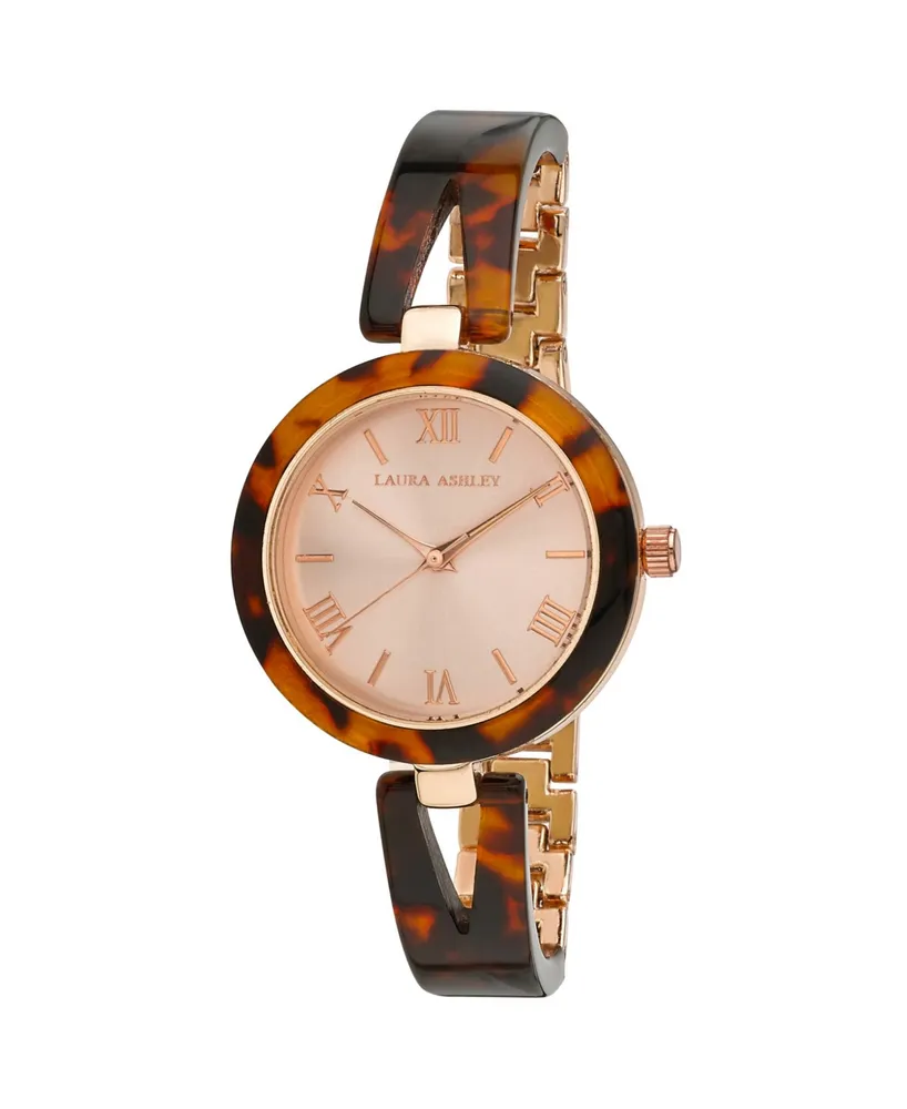 Laura Ashley Women's Resin Two-Tone Alloy Half Bangle Watch 36mm