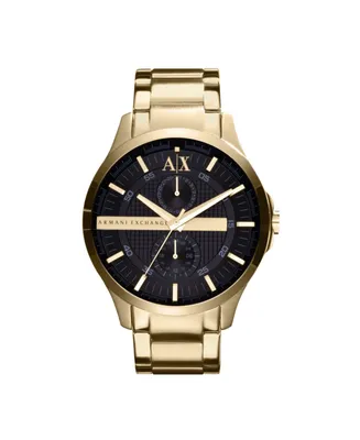 A|X Armani Exchange Men's Multi-function Gold Tone Stainless Steel Bracelet Watch 46mm