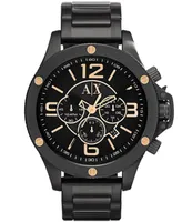 A|X Armani Exchange Men's Chronograph Black Stainless Steel Bracelet Watch 48mm