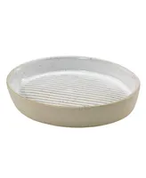 Avanti Drift Lines Textured Ribbed Ceramic Soap Dish