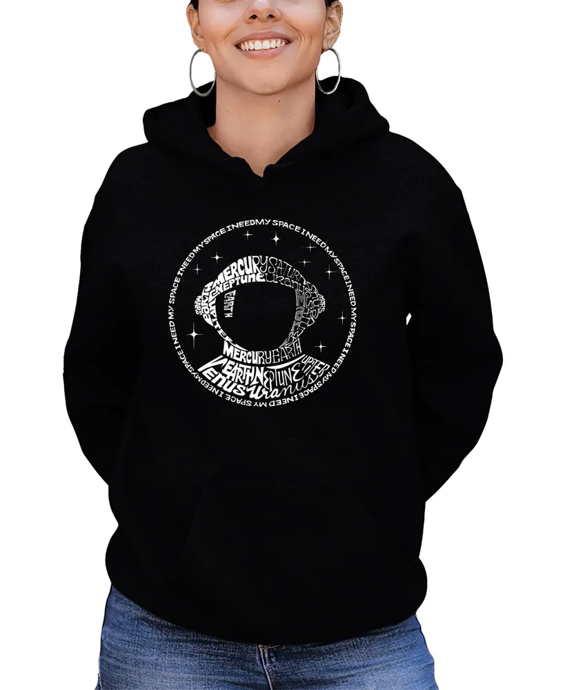 Women's Word Art I Need My Space Astronaut Hooded Sweatshirt