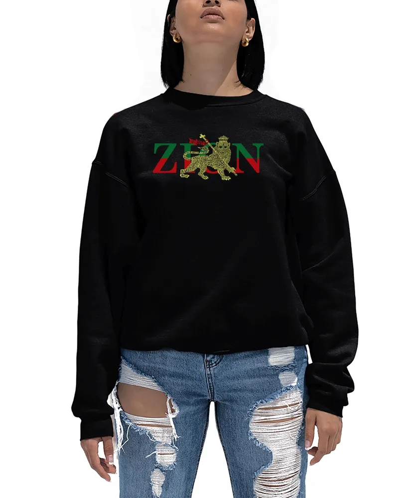 Women's Word Art Zion One Love Crewneck Sweatshirt