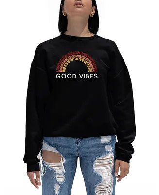 Women's Word Art Good Vibes Crewneck Sweatshirt
