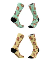 Men's and Women's Hipster Bears Socks, Set of 2 - Assorted Pre