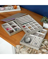 Household Essentials Stackable Jewelry Trays, Set of 3