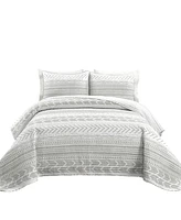 Lush Decor Hygge Geo 3 Piece Quilt Set