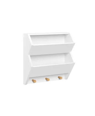 Kids Catch-All Wall Shelf with 3 Hooks