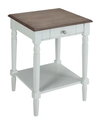 French Country 1 Drawer End Table with Shelf