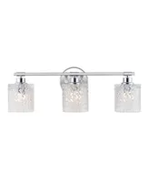 Spaulding Vintage-like -Light Pattern Glass Farmhouse Cottage Led Vanity Light