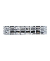 Evelyn Crystal Rectangle 4-Light Glam Modern Led Vanity Light