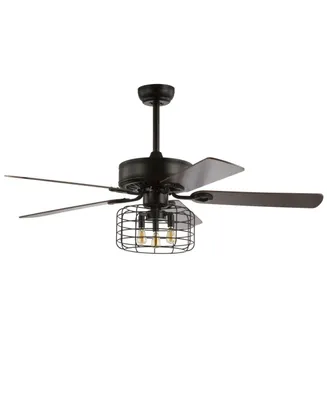 Asher 52" 3-Light Industrial, Wood Led Ceiling Fan with Remote