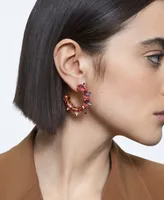 Swarovski Gold-Tone Chroma Pink Spiky Crystal Hoop Earrings