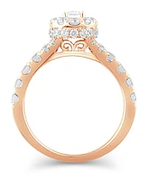 Diamond Pear-Cut Halo Bridal Set (2. ct. t.w.) 14K White, Yellow or Rose Gold