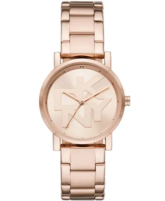 Dkny Women's Soho Three-Hand Rose Gold-Tone Stainless Steel Bracelet Watch, 34mm - Rose Gold