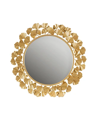 Martha Stewart Collection Eden Gold-Tone Foil Ginkgo Mirror Set, 30.5" x 30.5" - Gold