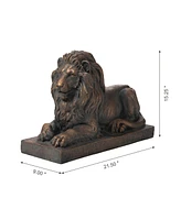 Glitzhome Lying Guardian Lion Statue