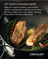 Circulon SteelShield C-Series Tri-Ply Clad Nonstick Chef Pan with Lid and Cooking Utensil Set, 3-Piece, Silver
