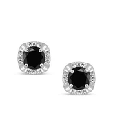 White Diamond & Treated Black Diamond (3/4 ct. t.w.) Stud Earrings in 14K White Gold