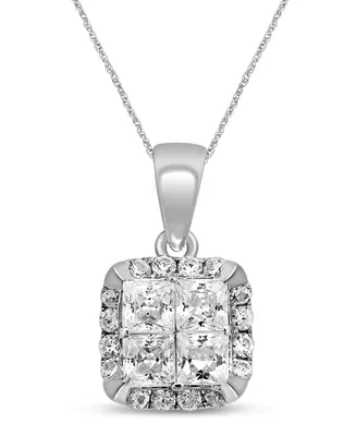 Diamond Quad Pendant (1/2 ct. t.w.) 18" Necklace in 14K White Gold