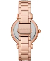 Michael Kors Women's Abbey Rose Gold-Tone Stainless Steel Bracelet Watch 36mm