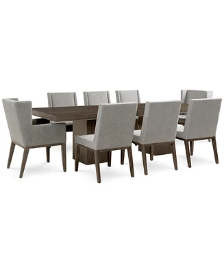 Closeout! Lille 9pc Dining Set (Rectangular Table, 6 Side Chairs & 2 Arm Chairs)