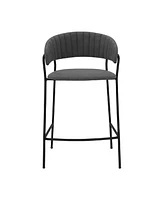 Nara Faux Leather and Metal Counter Height Bar Stool