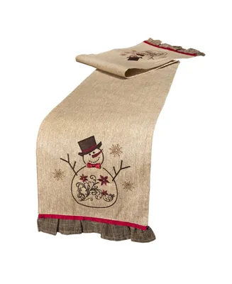 Manor Luxe Snowman Embroidered Collection Table Runner, 72" x 13"