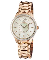 Gevril Women's Siena Swiss Quartz Ion Plating Rose Stainless Steel Bracelet Watch 38mm