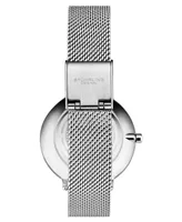 Women's Quartz Silver-Tone Mesh Strap Watch 34mm