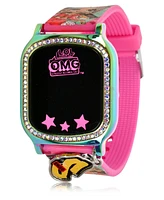 Omg Kid's Touch Screen Pink Silicone Strap Led Watch, with Hanging Charm 36mm x 33 mm