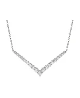 Diamond Chevron Statement Necklace (2 ct. t.w.) in 14k White Gold, 16" + 2" extender