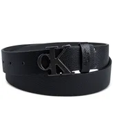 Calvin Klein Men's Logo Plaque Buckle Fashion Jean Belt