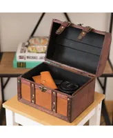 Vintiquewise Decorative Leather Treasure Boxes, Set of 2