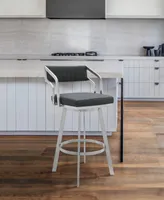 Scranton Swivel Modern Metal and Faux Leather Bar and Counter Stool