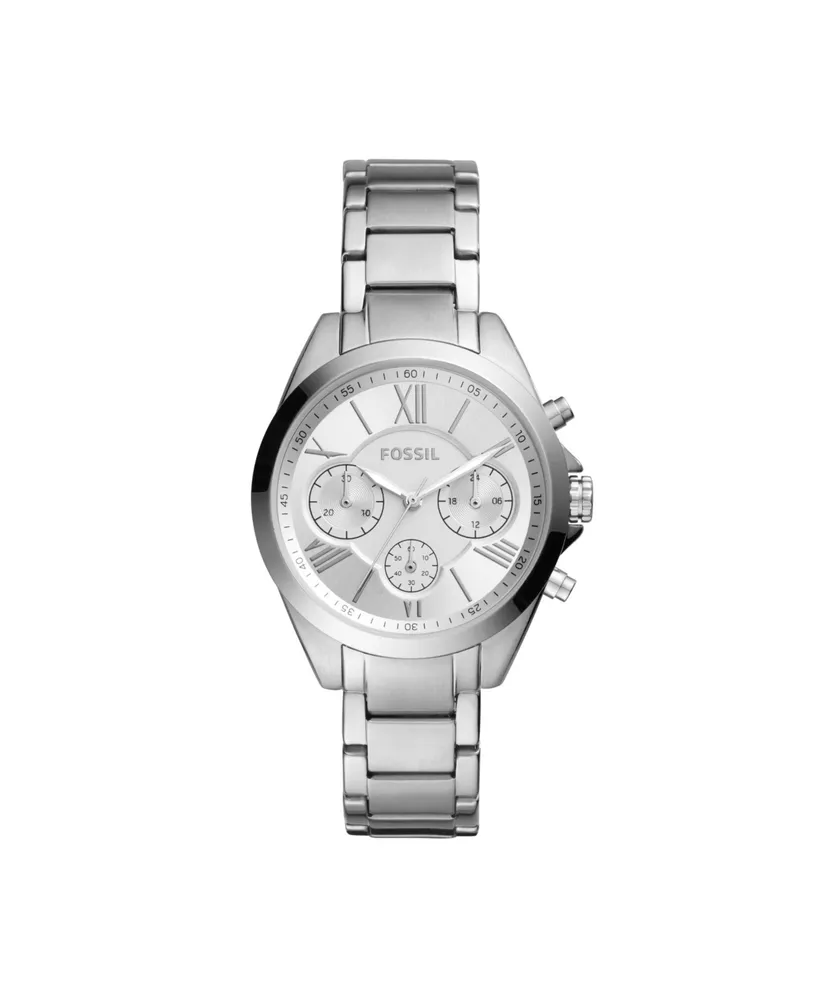 Fossil Women's Modern Courier Chronograph Stainless Steel Silver-Tone Watch 36mm - Silver