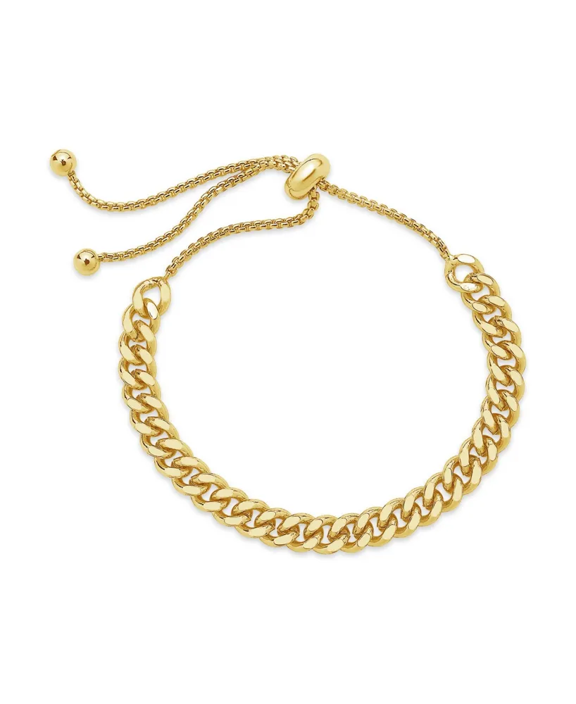 Women's Chain Link Bolo Gold Plated Bracelet