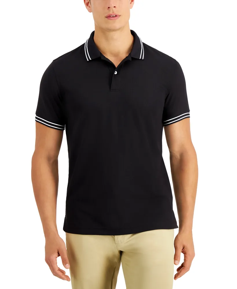 Club Room Men's Performance Stripe Polo, Created for Macy's