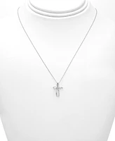 Diamond Open Cross Pendant Necklace (1/20 ct. t.w.) in 14K Yellow, White or Rose Gold