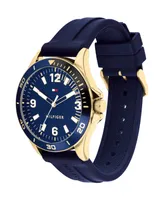 Tommy Hilfiger Men's Blue Silicone Strap Watch 44mm