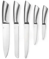 Chef Knife with Acrylic Stand, Set of 6 - Silver