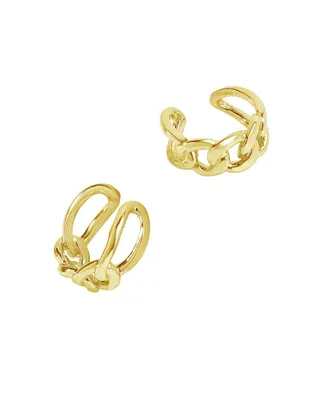 Women's Figaro 14K Gold Plated Chain Ear Cuff Earrings - Gold