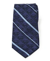 Dc Comics Men's Superman Stripe Pattern Silk Tie