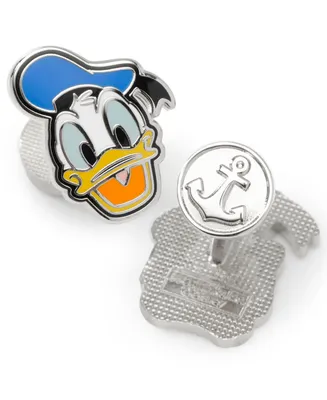 Disney Men's Donald Duck Two Faces Cufflinks - Silver