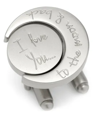 Ox & Bull Trading Co. Men's Love You to The Moon and Back Cufflinks - Silver